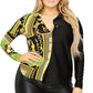 Plus long sleeve gold chain printed shirt