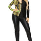 Plus long sleeve gold chain printed shirt