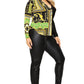 Plus long sleeve gold chain printed shirt