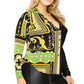 Plus long sleeve gold chain printed shirt