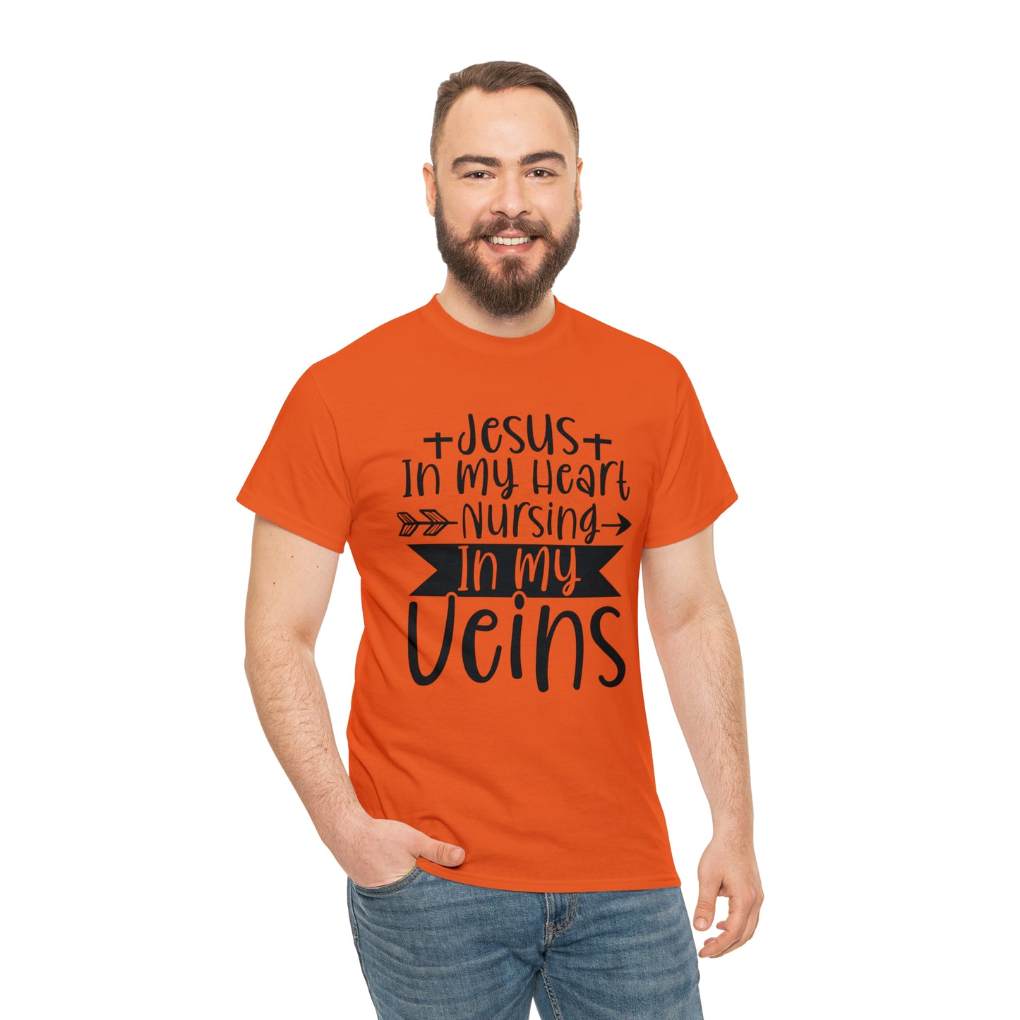Jesus In My Heart Nursing In My Vein Unisex Tee