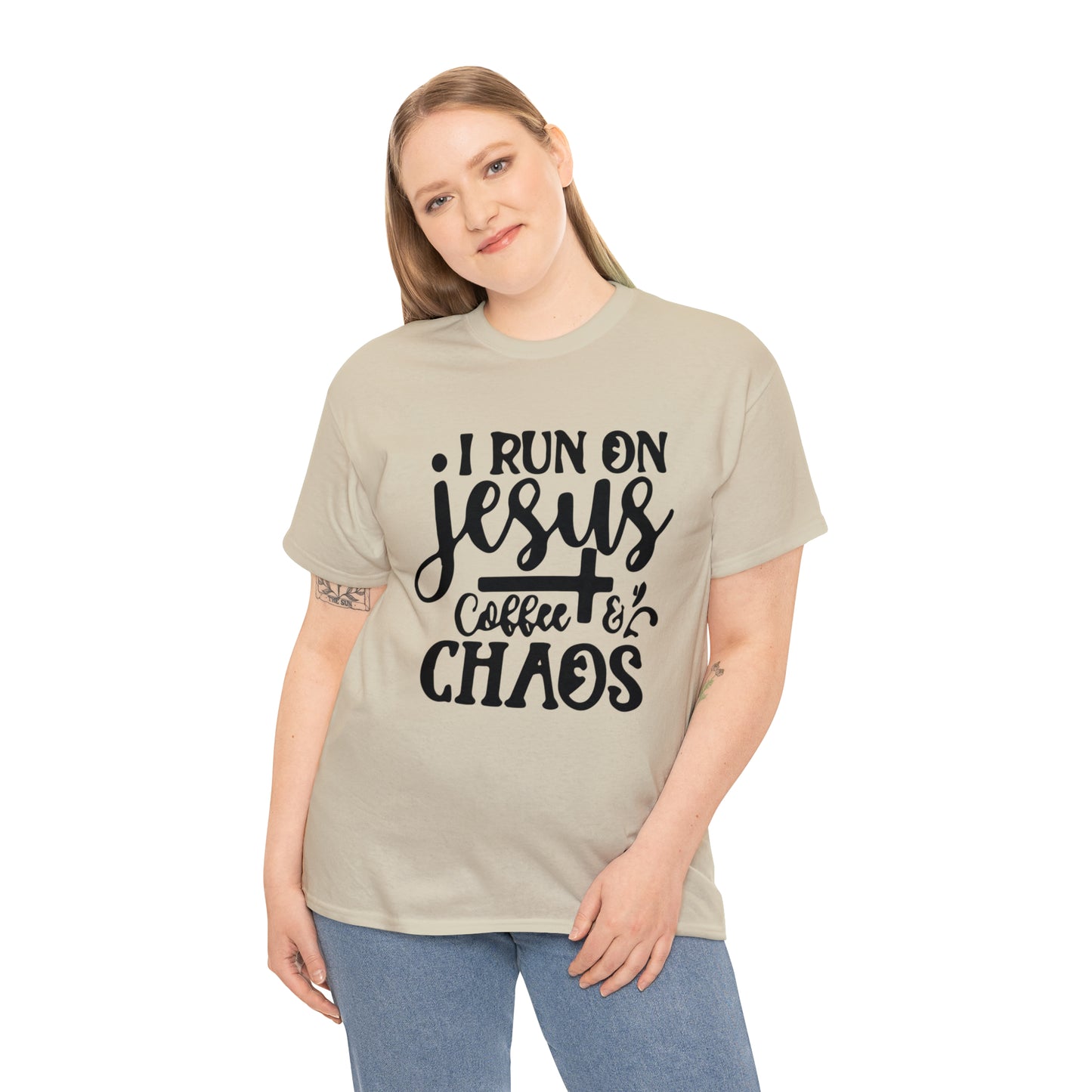 I Run On Jesus Coffee Chaos  Unisex Tee