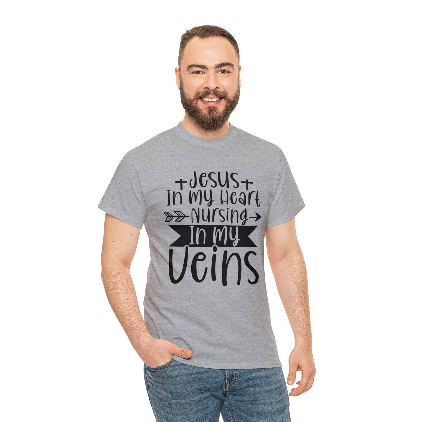 Jesus In My Heart Nursing In My Vein Unisex Tee