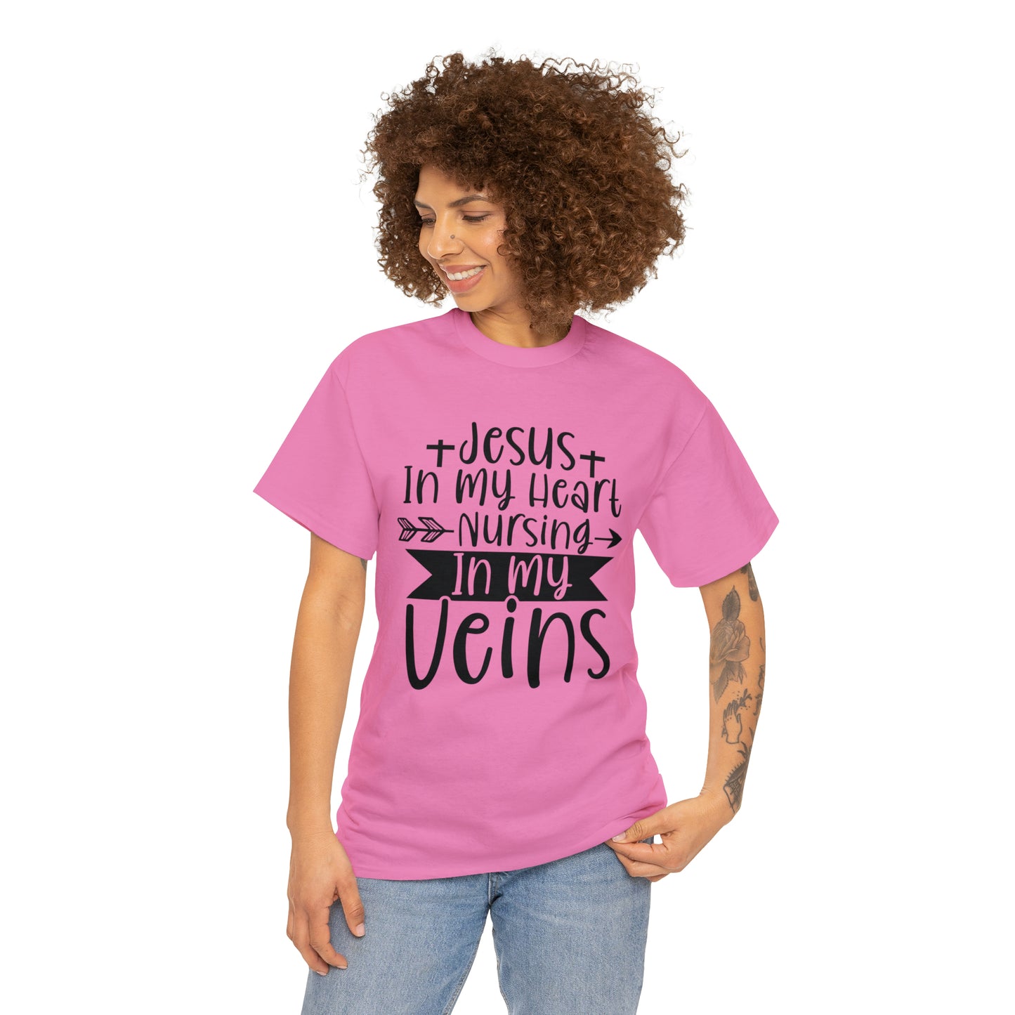Jesus In My Heart Nursing In My Vein Unisex Tee