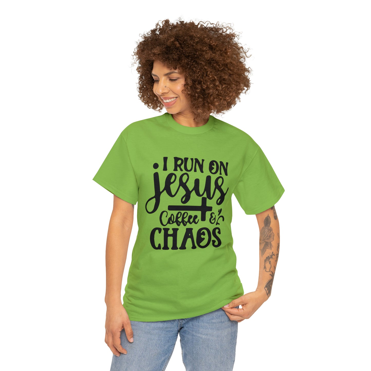 I Run On Jesus Coffee Chaos  Unisex Tee