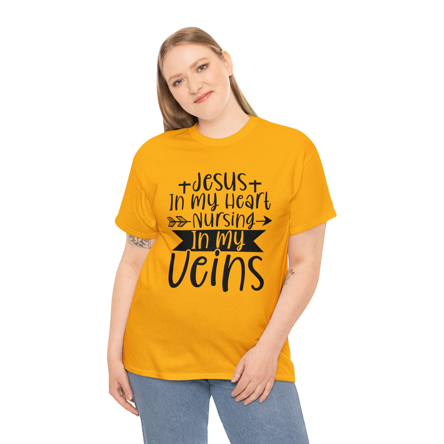 Jesus In My Heart Nursing In My Vein Unisex Tee