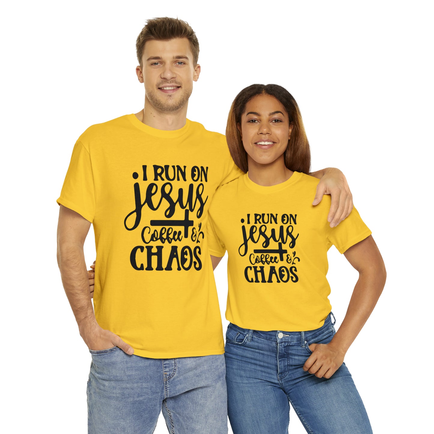 I Run On Jesus Coffee Chaos  Unisex Tee